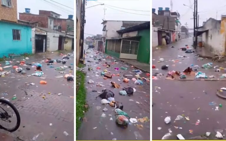 Caos na RMR: Olinda vive dia de deslizamentos e lixo arrastado pelas enxurradas