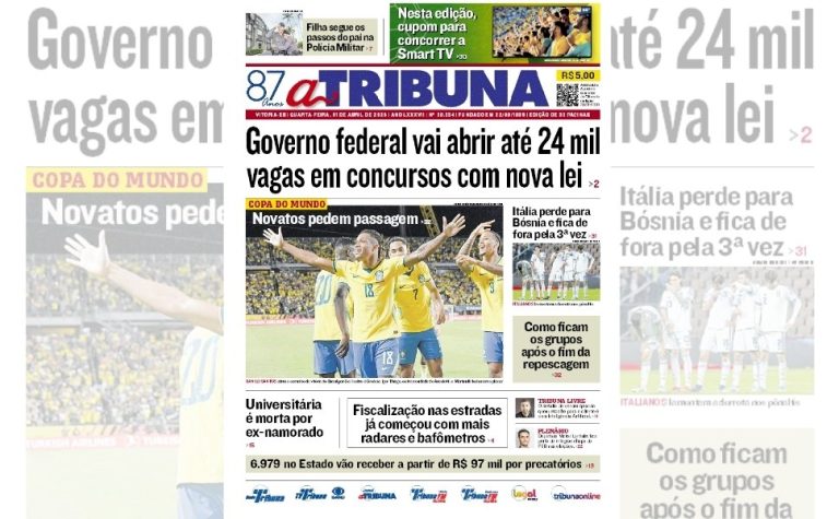 Confira os destaques do jornal A Tribuna desta quarta-feira