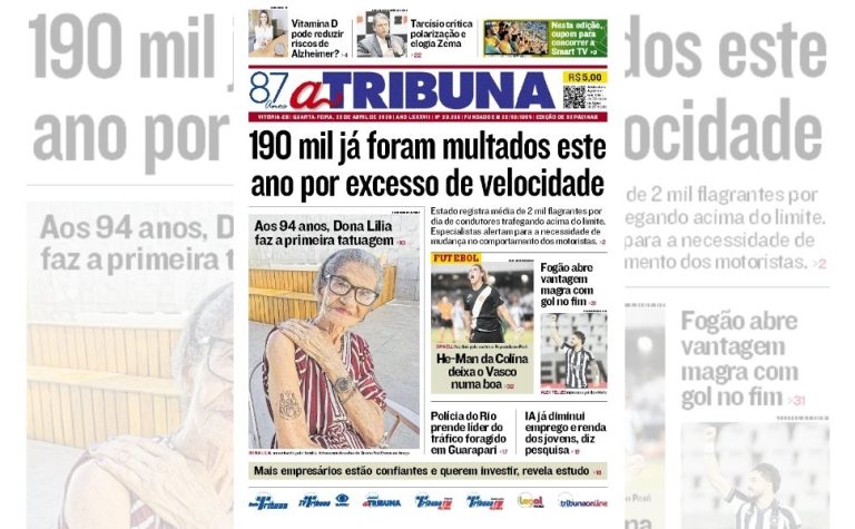 Confira os destaques do jornal A Tribuna desta quarta-feira