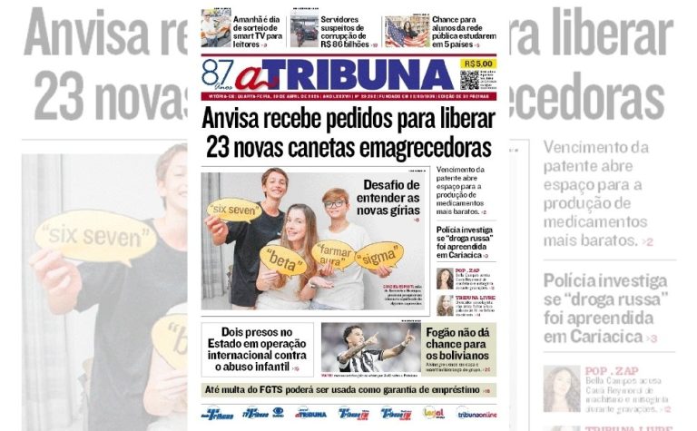 Confira os destaques do jornal A Tribuna desta quarta-feira