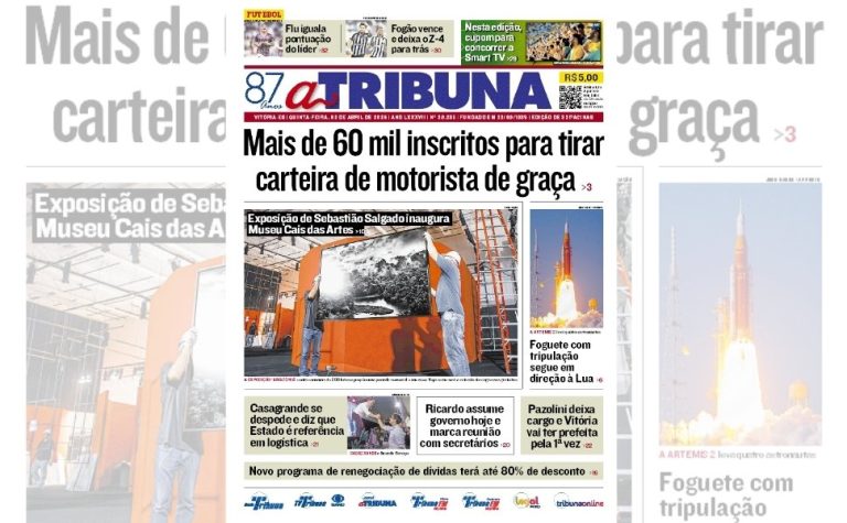 Confira os destaques do jornal A Tribuna desta quinta-feira