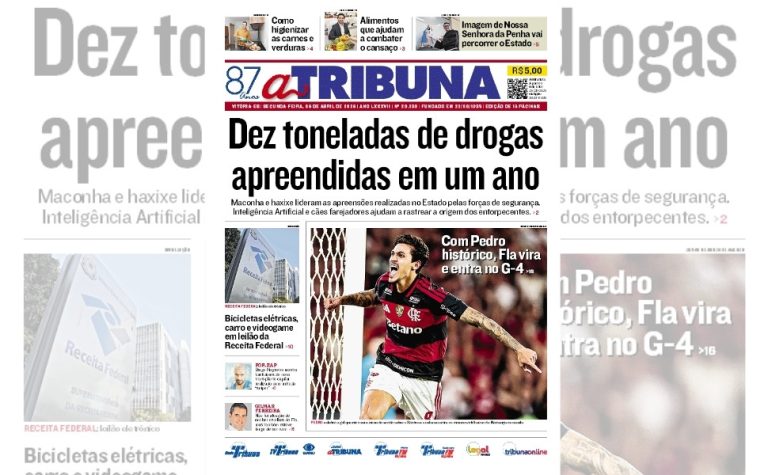 Confira os destaques do jornal A Tribuna desta segunda-feira