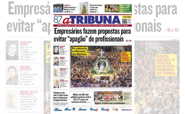 Confira os destaques do jornal A Tribuna deste domingo