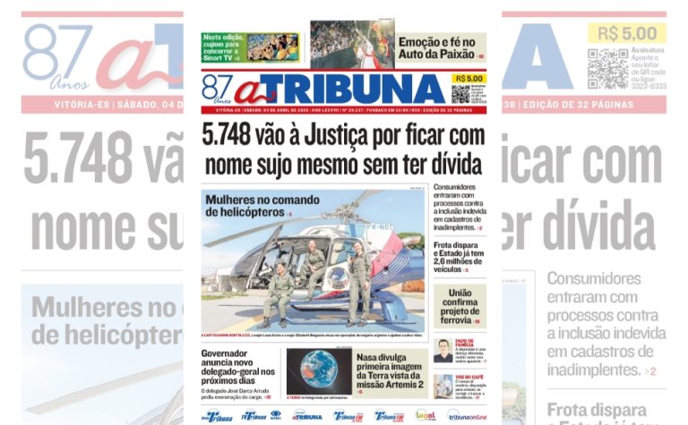 Confira os destaques do jornal A Tribuna deste sábado