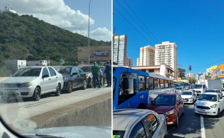 Dois acidentes e veículos em pane na 3ª Ponte dão nó no trânsito em Vila Velha