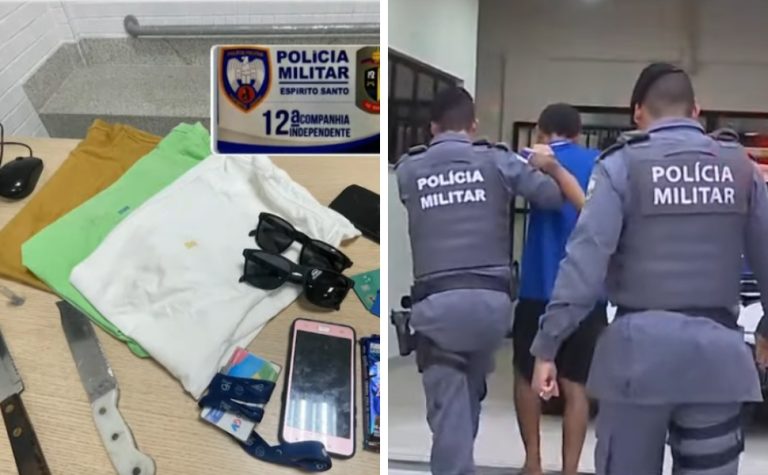 Dupla é presa após assaltar loja e levar mais de R$ 1 mil em roupas em Vitória