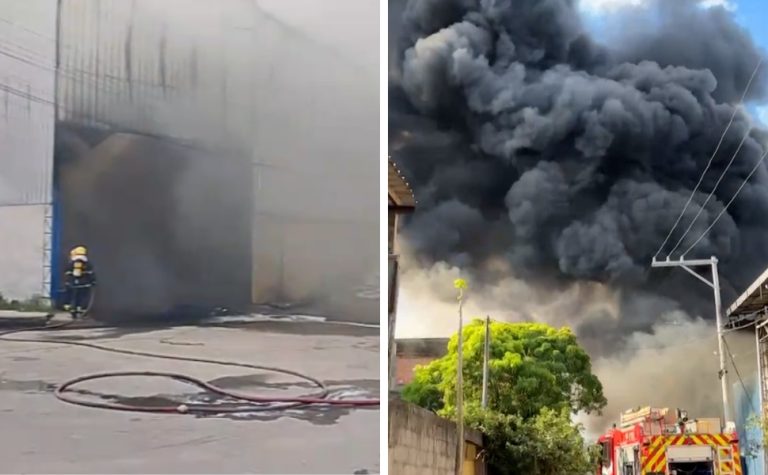Fábrica de caixões é atingida por incêndio em Cariacica