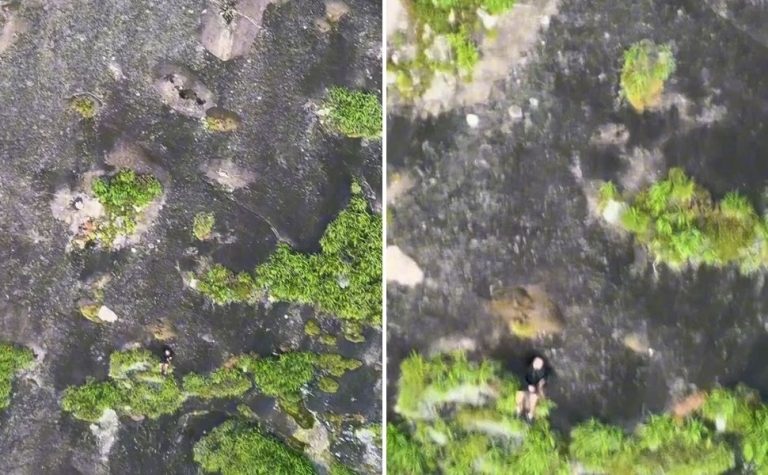 Homem cai e fica preso em pedra durante escalada no Monte Aghá, em Piúma