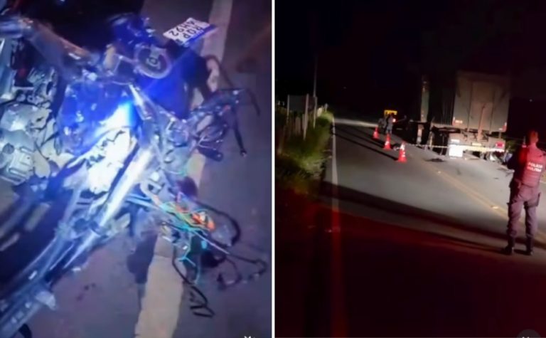 Motociclista morre após colidir com caminhão quebrado em rodovia no Norte do ES