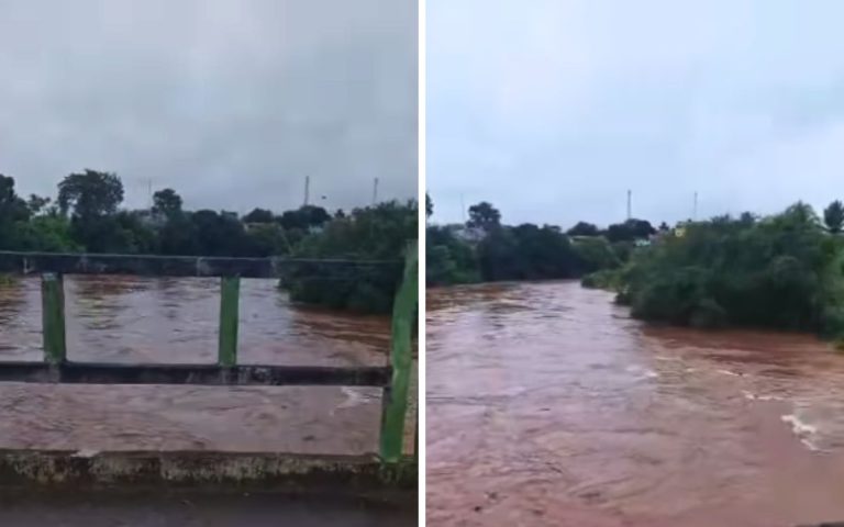 Rio Capibaribe Mirim atinge cota de inundação e afeta Itambé e Goiana nesta terça