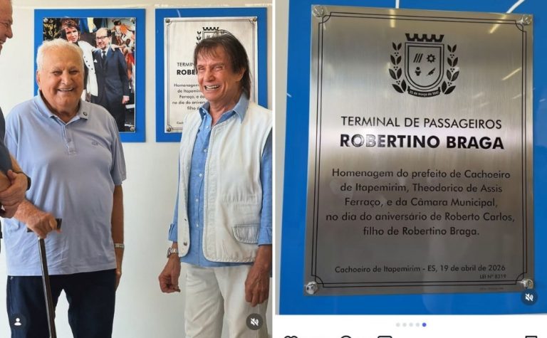 Roberto Carlos participa de homenagem ao pai em Cachoeiro de Itapemirim