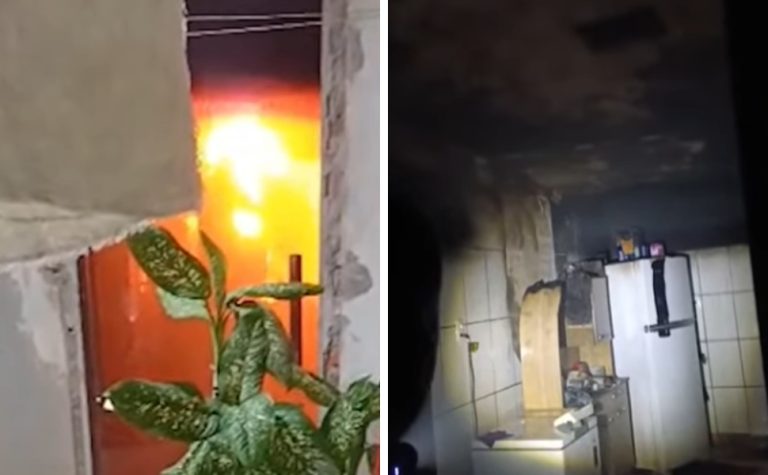 Suspeito foge após colocar fogo na casa de ex-companheira e ameaçar ela e bebê