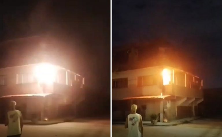 VÍDEO | Padrão de energia pega fogo e causa incêndio em Vila Velha