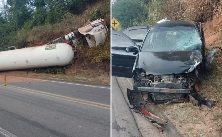 Acidente deixa 5 feridos e interditada parcialmente BR-101 em Ibiraçu