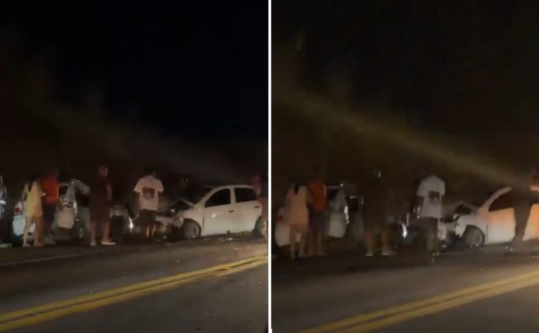 Acidente entre veículos deixa uma pessoa morta e seis feridas na BR-101 em Aracruz