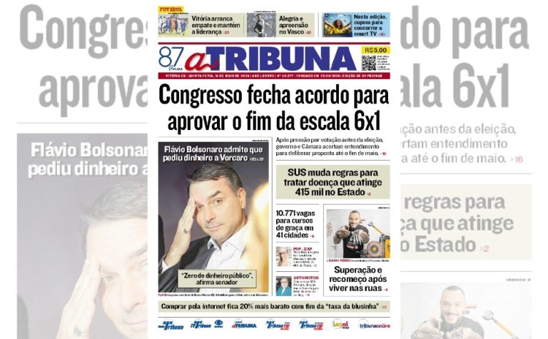 Confira os destaques do jornal A Tribuna desta quinta-feira