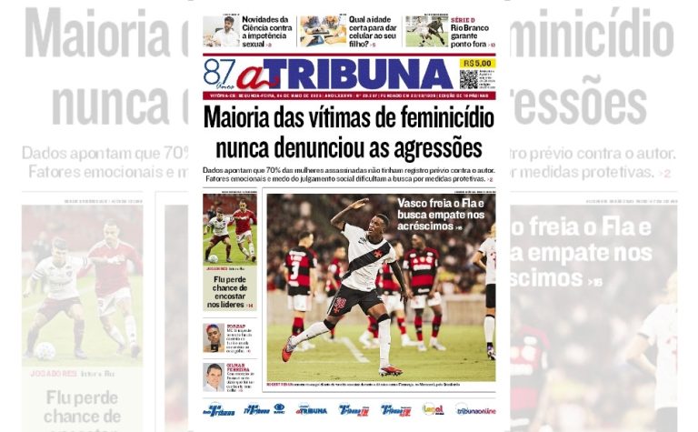 Confira os destaques do jornal A Tribuna desta segunda-feira