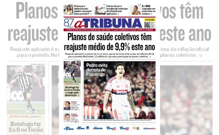 Confira os destaques do jornal A Tribuna desta segunda-feira