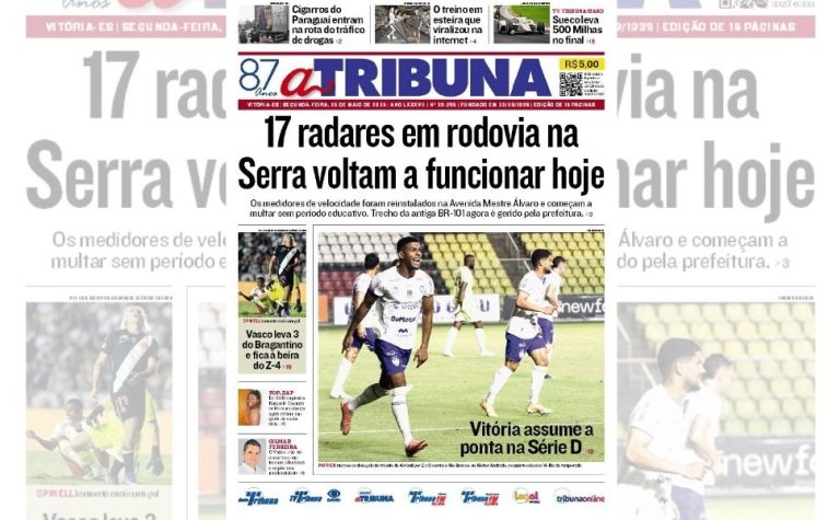 Confira os destaques do jornal A Tribuna desta segunda-feira