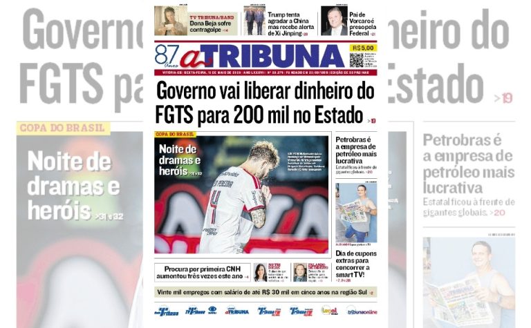 Confira os destaques do jornal A Tribuna desta sexta-feira