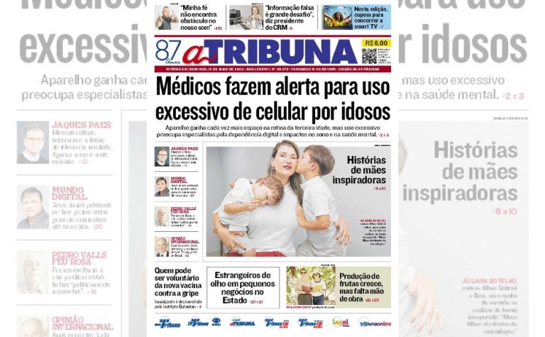 Confira os destaques do jornal A Tribuna deste domingo