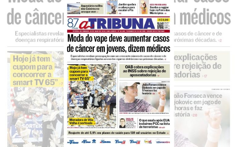 Confira os destaques do jornal A Tribuna deste sábado
