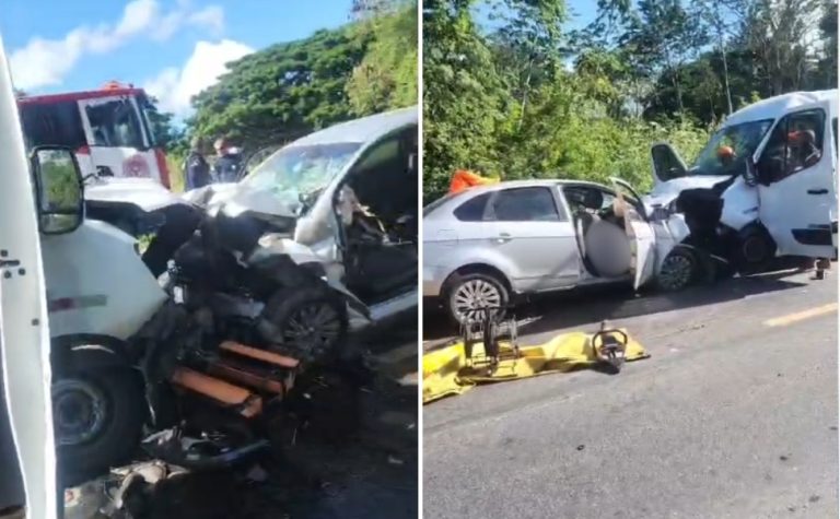 Linhares: acidente entre três veículos deixa um morto e 17 feridos na BR-101