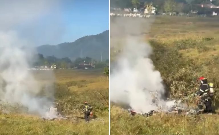 Piloto morre em queda de helicóptero em cidade de Santa Catarina