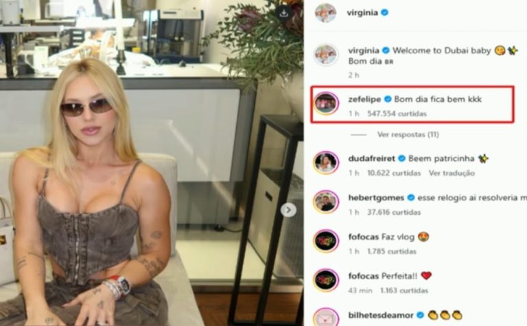 Zé Felipe debocha de texto de Vini Jr. em comentário para Virginia