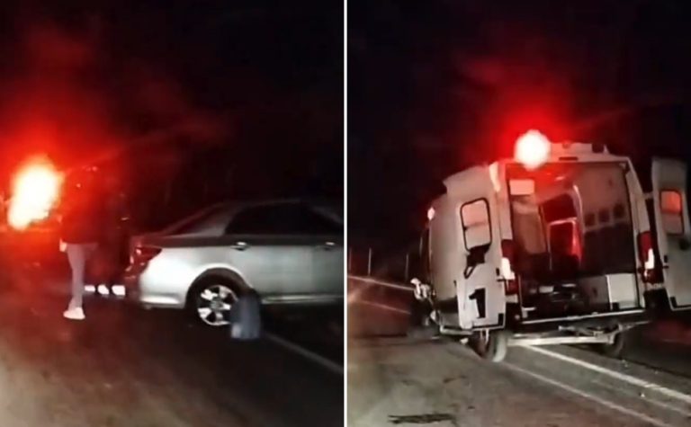 Ambulância com pacientes bate em carro e deixa cinco feridos no Sul do ES