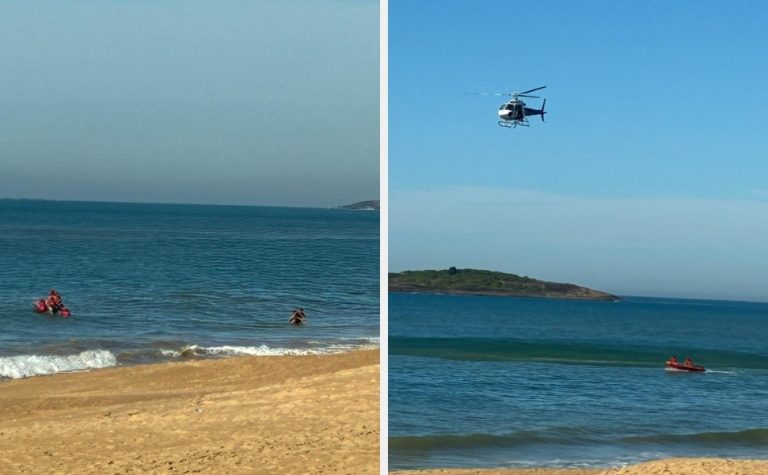 Banhista é resgatado após se afastar 1km da areia em praia de Vila Velha