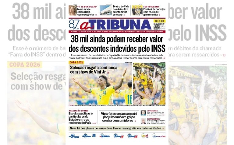 Confira os destaques do jornal A Tribuna desta quinta-feira