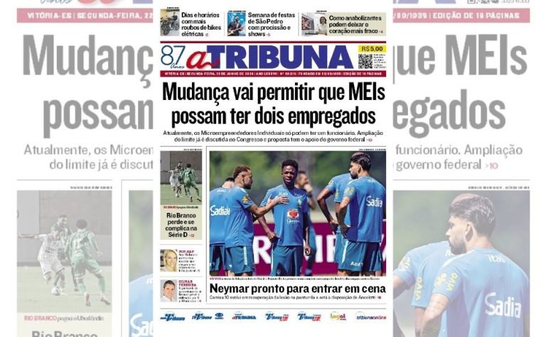 Confira os destaques do jornal A Tribuna desta segunda-feira
