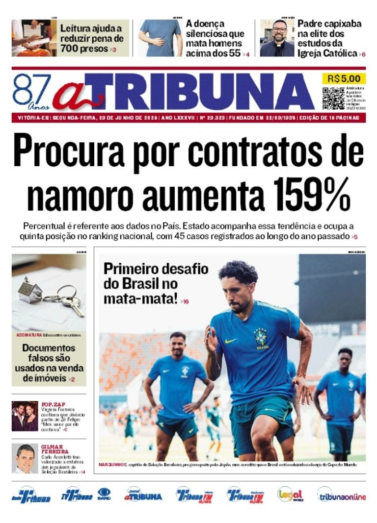 Confira os destaques do jornal A Tribuna desta segunda-feira