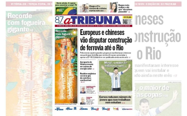 Confira os destaques do jornal A Tribuna desta terça-feira