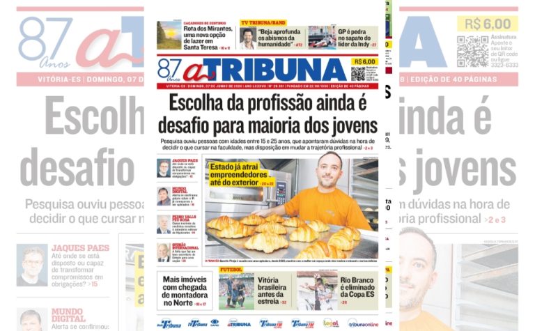 Confira os destaques do jornal A Tribuna deste domingo