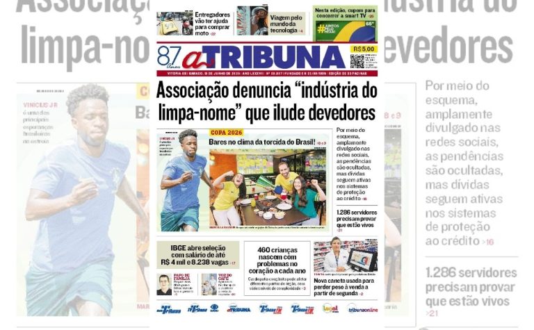 Confira os destaques do jornal A Tribuna deste sábado