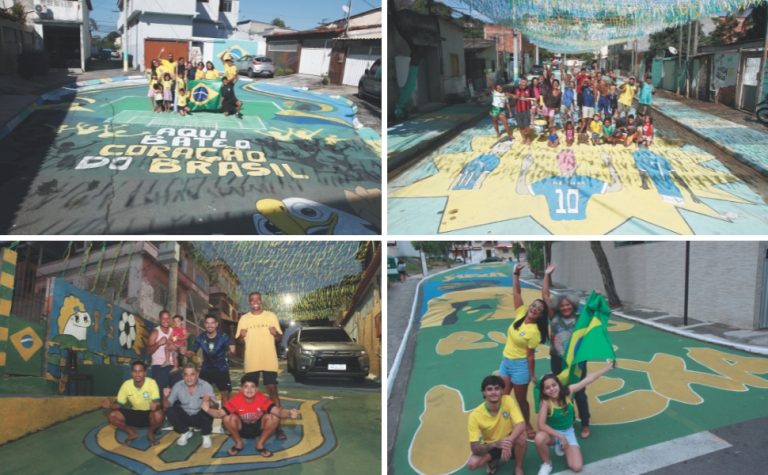 Disputa de ruas decoradas para torcer pelo Brasil