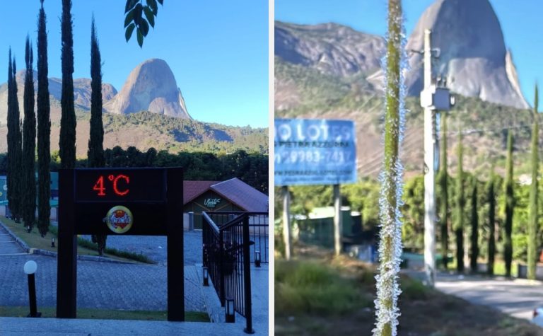 Domingos Martins registra geada com 4°C