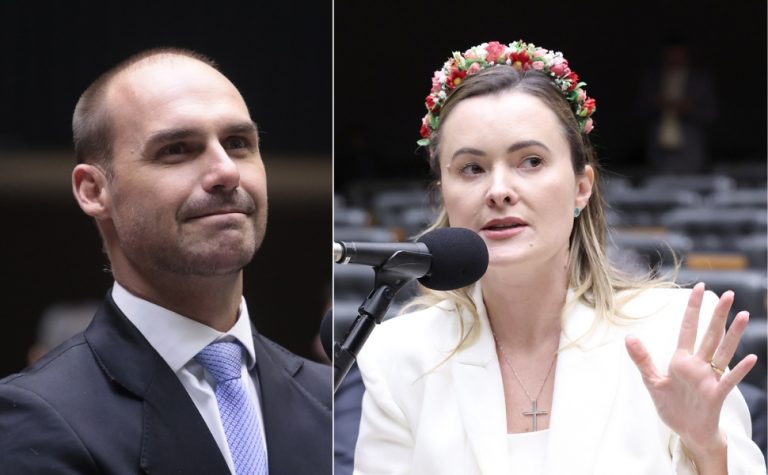 Eduardo Bolsonaro defende Júlia Zanatta para vice em chapa de Flávio