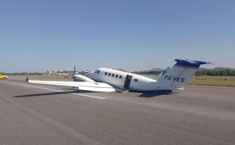 Falha em equipamento termina em pouso de barriga no Aeroporto de Vitória
