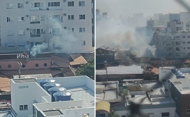 Incêndio atinge prédio de restaurante ‘Ilha do Caranguejo’ em Jardim Camburi