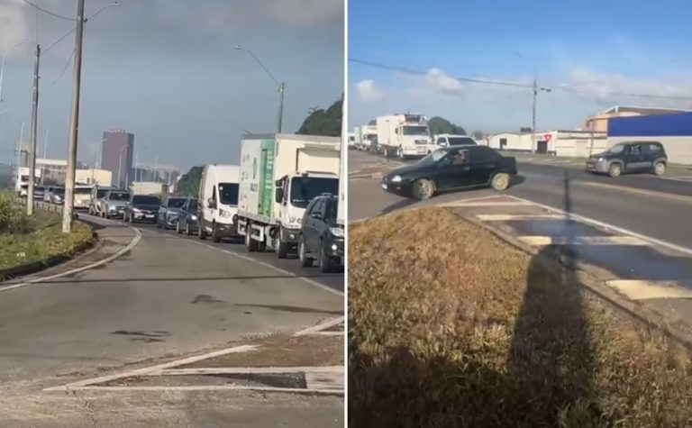 Manifestação interdita trecho da BR-101 em Linhares nesta segunda-feira