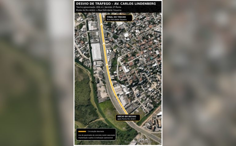 Obras do Expresso GV mudam trânsito na Avenida Carlos Lindenberg a partir de quarta