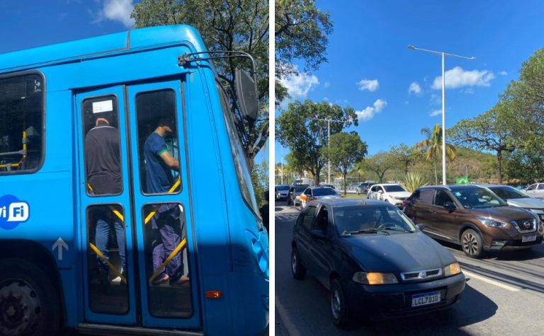 Trânsito fica intenso e ônibus lotados devido ao jogo da seleção nesta segunda