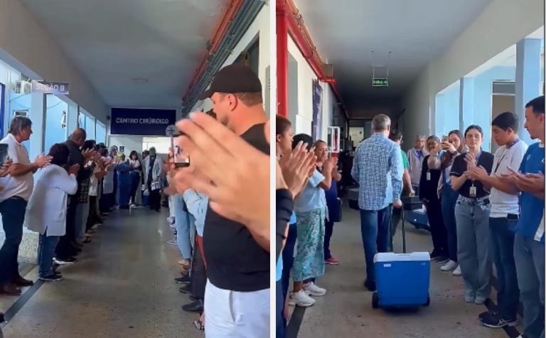 VÍDEO: Funcionários de hospital fazem corredor de honra após doação de órgãos no ES