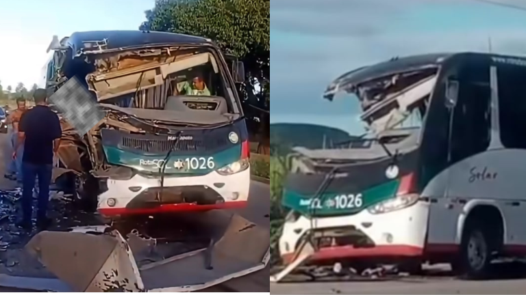 Acidente entre ônibus e caminhão na PE-038, em Ipojuca, deixa uma pessoa morta
