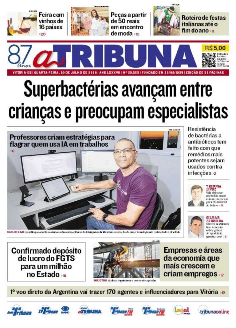 Confira os destaques do jornal A Tribuna desta quarta-feira