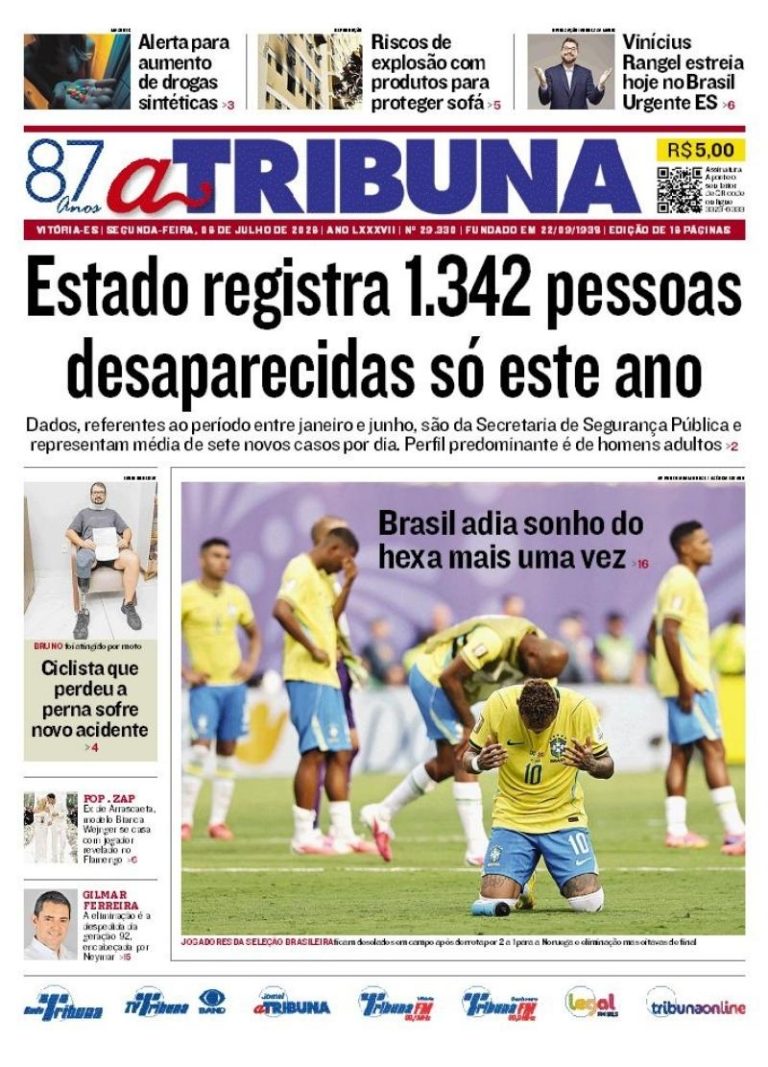 Confira os destaques do jornal A Tribuna desta segunda-feira