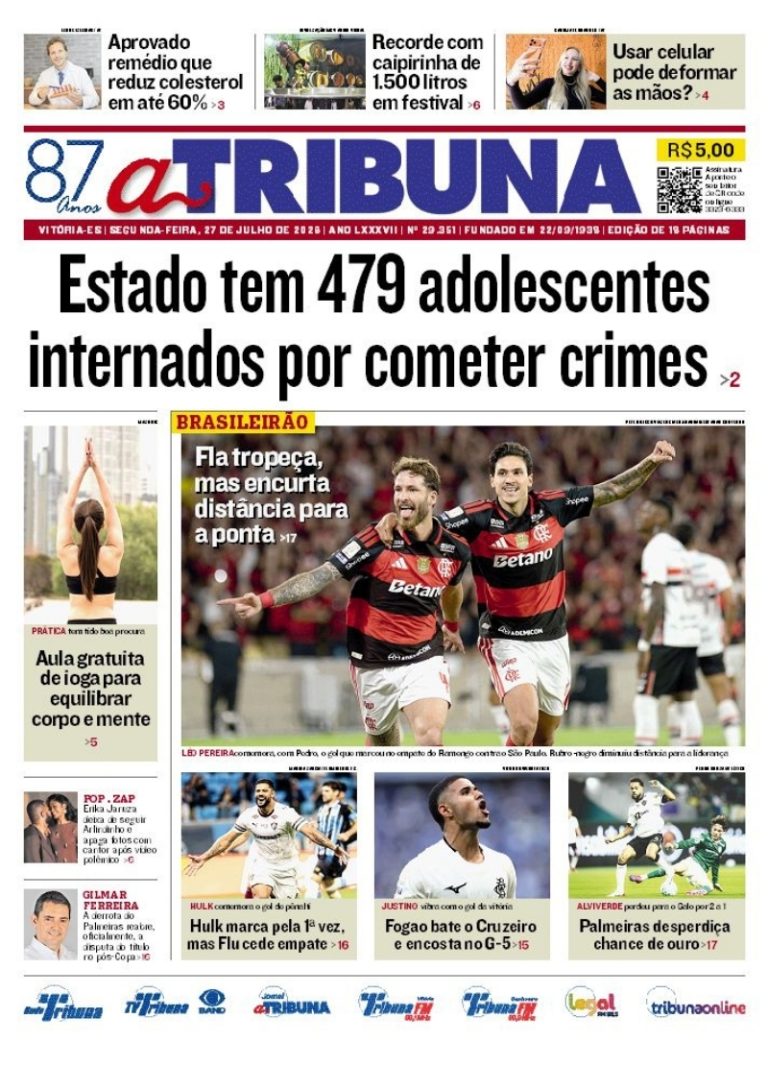 Confira os destaques do jornal A Tribuna desta segunda-feira